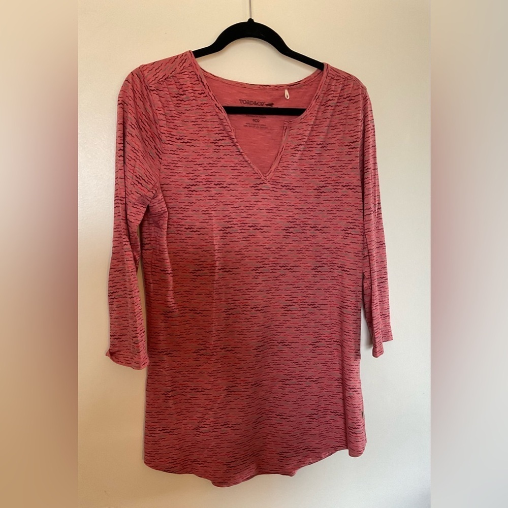 Toad & Co. Tamara Dos Tunic 3/4 Sleeve Print V-Neck in Size Medium